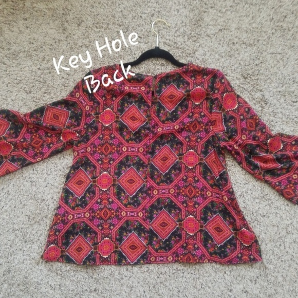 Printed Blouse • Key Hole Back • Impeccable Pig - Picture 4 of 7